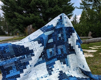 Handmade Echo Star Log Cabin Quilt