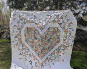 Handmade Exploding Heart Quilt