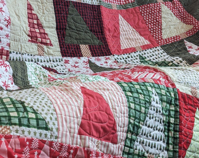 Handmade Merry Little Christmas Trees Quilt Etsy