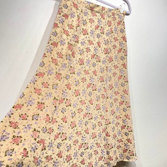 Vintage Liz CLaiborne Pastel Yellow Floral Maxi S… - image 2