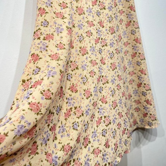 Vintage Liz CLaiborne Pastel Yellow Floral Maxi S… - image 1