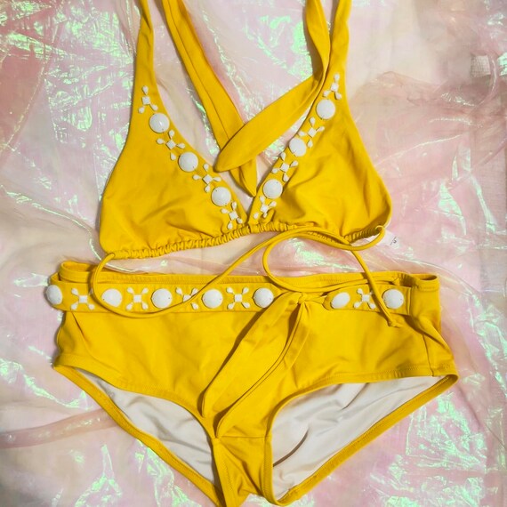Bright top yellow swimsuit