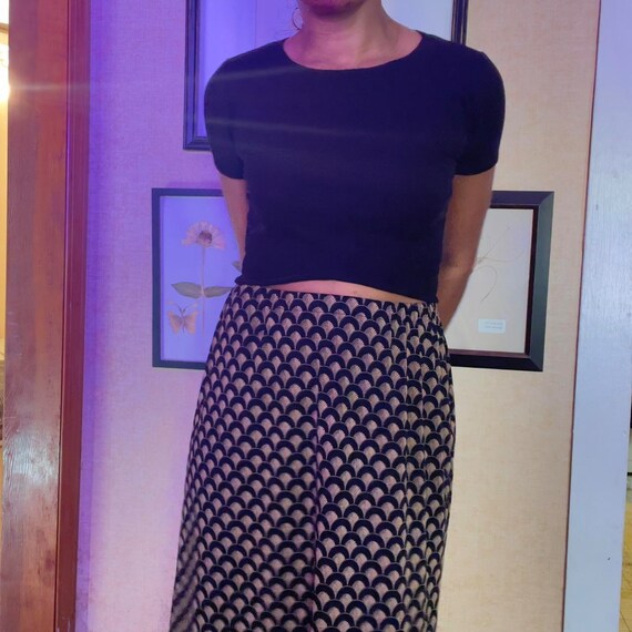 Vintage Scallop Patterned Midi Skirt - image 3