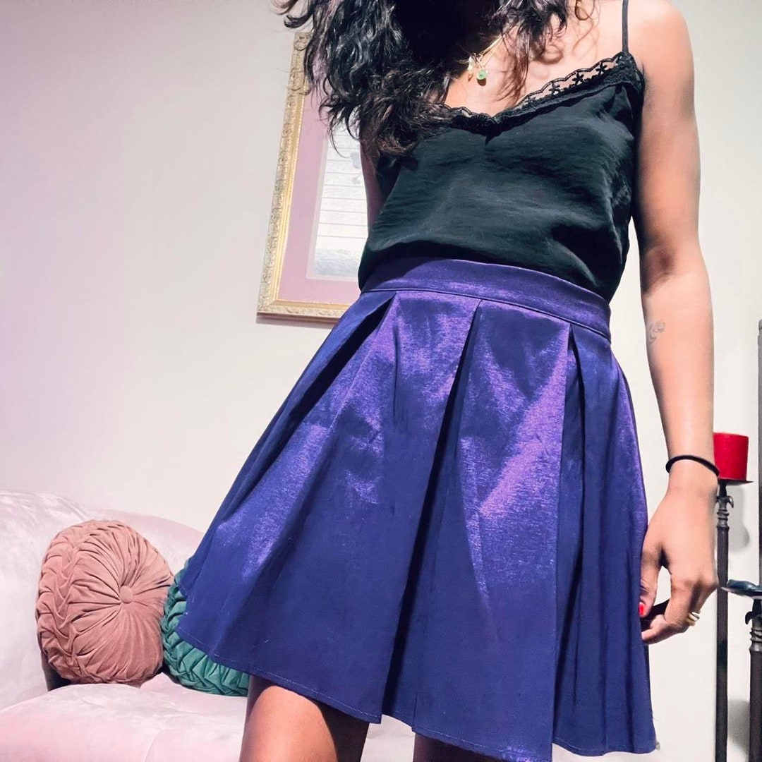 Serena Pleats Skirt - Purple