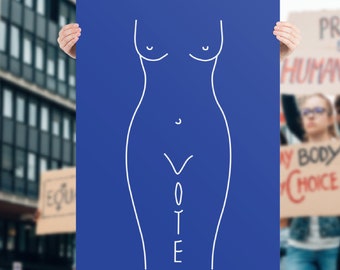 Las ganancias se donaron a Planned Parenthood-VOTE Pro-Choice Woman's Silhouette Poster/Rally Sign/Protest Sign for Abortion Rights/Woman's Rights
