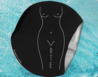 Las ganancias se donaron a Planned Parenthood-VOTE Calcomanía de silueta de mujer por el derecho al aborto Pro Choice 3"x3" -