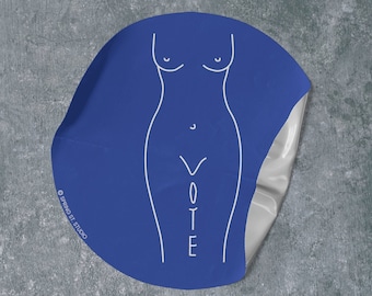 Ganancias donadas a Planned Parenthood-VOTE Calcomanía Silueta de mujer por el derecho al aborto Pro Choice 3"x3"