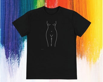 Las ganancias se donaron a Planned Parenthood-Sustainable VOTE Woman's Silhouette T-Shirt for Abortion Rights/Pro-Choice/Woman's Rights