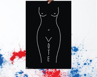 Las ganancias donadas a Planned Parenthood-VOTE Woman's Silhouette Pro-Choice Poster/Rally Sign/Protest Sign for Abortion Rights/Women's Rights