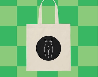 Ganancias donadas a Planned Parenthood - Pro-Choice VOTE Woman Silhouette Canvas Bolsa de tela