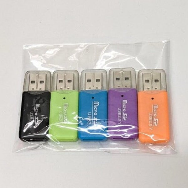 Micro SD TF Card Flash Reader USB 2.0, Geheugenkaartlezer, microSD Kaartlezer voor Mac Windows Linux Chrome PC Laptop (5-pack)