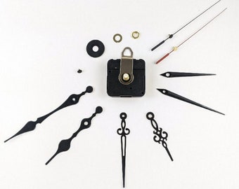 Uhrmotor-Uhrwerk | Wanduhr Bewegungsmechanismus, DIY Reparatur Teile Ersatz, 3 verschiedene Paar Hände (0,9 Zoll Schaft, schwarz rot)