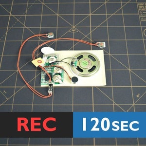 Push Button Sound Modul | Beschreibbares Druckknopf-Tonmodul, Sprach-Chip, Push Button Sound Chip | 120 Sekunden