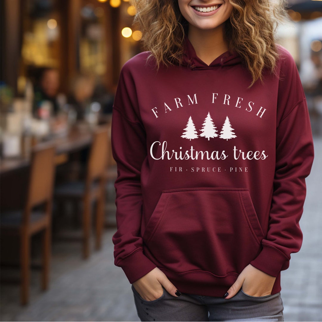 Festive Christmas Hoodie Christmas Tree Hoodie Christmas Etsy
