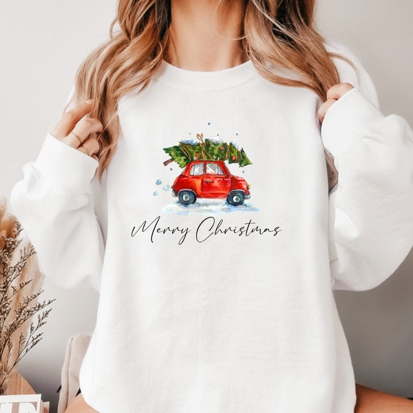 Festlicher Weihnachtspullover, Weihnachtsbaum Sweatshirt, Christbaum Pullover, Tannenbaum T-Shirt Wintersweatshirt für Frauen