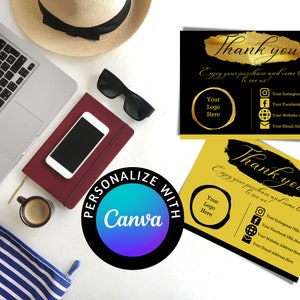 Printable Business Thank You Card Template Canva | Thank you for your order | Thank you package inserts | Customer thank you for purchase