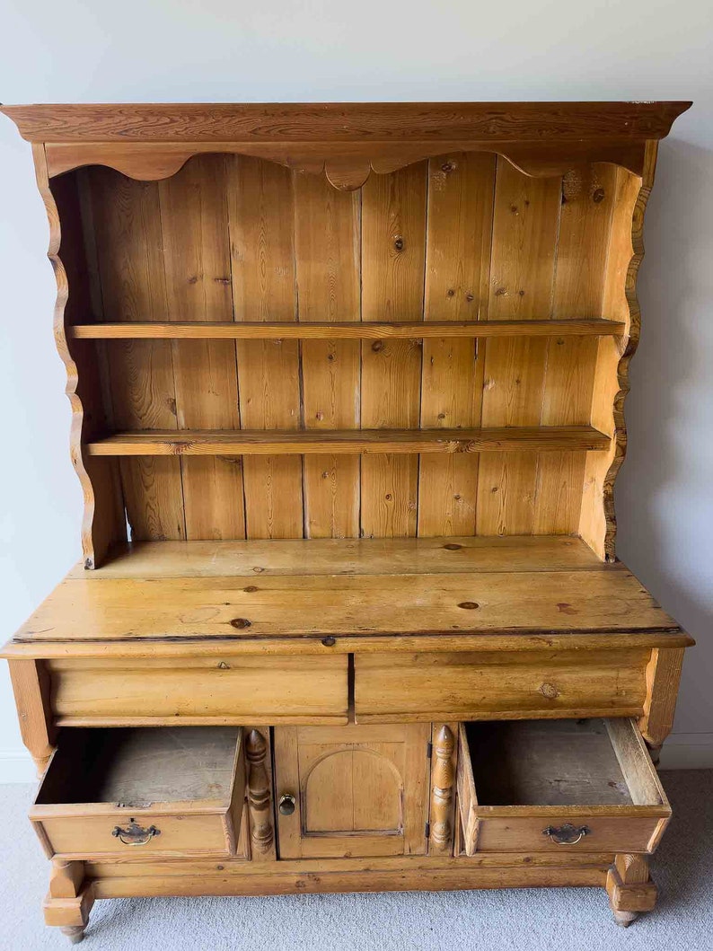 Large English Antique Kitchen Dresser - Etsy