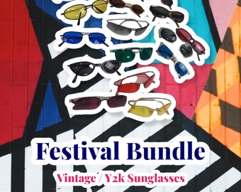 Festival zonnebril Mystery Box / Vintage & Y2k zonnebril bundel / mix van Rave en jaren 2000 - vintage zonnebrillen - perfect voor festivals