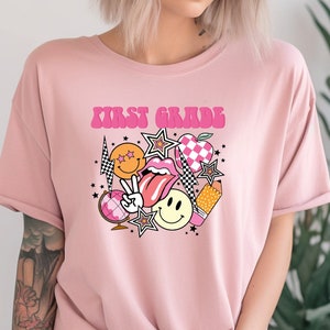 First Grade Shirt Back To School Shirt Hello First Grade Retro Shirt First Grade Teacher Shirt Hello 1st GradeTee  First Day of School Shirt