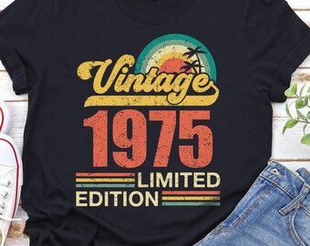 Retro Vintage 1975 50th Birthday Shirt, Custom 50th Birthday Shirt, Retro 1975 Shirt, 50th Birthday Gift For Women Men, 50th Birthday Gift