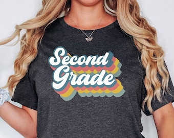 Retro Second Grade Shirt, Retro Teacher Shirt,Second Grade Teacher Shirt, 2nd Grade School Shirt, 2nd Grade Squad, Second Grade Team T-Shirt
