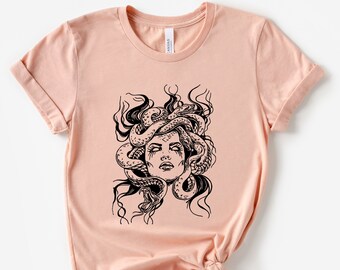 Medusa Snake Face, Goddess Medusa Shirt, Greek Mythology Shirt, Medusa shirt,  Halloween shirt, Cute Halloween shirt, Witchy Woman T-shirt