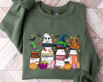 Happy Halloween ER Nurse Sweatshirt, Halloween ICU Nurse Shirt, Halloween Sweatshirt, Spooky Nurse, Nursing Halloween Sweatshirt,Fall Nurse