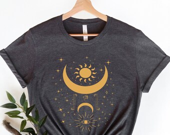 Evil Eye Shirt Sun and Moon Shirt All Seeing Eye Spiritual Shirts Witchy Clothing Witchy Things Witchy Clothes Witchy Shirt Celestial Shirt