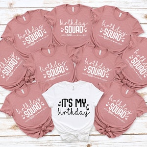 Birthday Shirt, Birthday Crew Shirt for Women, Personalized Text Name and Year Birthday Party Group Shirts, Birthday Squad Shirts