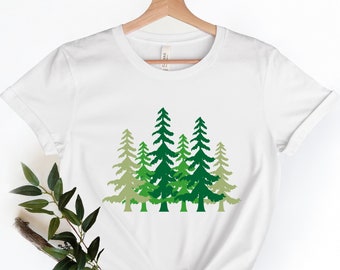 Trees t shirt, Men's T-shirt, Forest Tshirt, Nature shirt, Hiking shirt, Graphic Tees