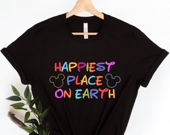Happiest Place On Earth Shirt, Colorful Vacay Shirts Kids Toddler Baby Matching Family,Happiest Place Shirt, Retro Vacation Shirts
