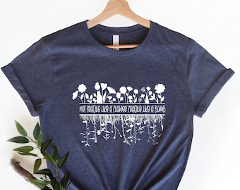 Not Fragile Like a Flower Fragile Like a Bomb T-Shirt, Minimal Floral RBG Quote Shirt, Feminist Tee, I Dissent, Ruth Bader Ginsburg Shirt