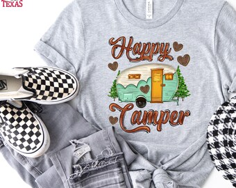 Happy Camper Shirt, Family Camping Shirts, Gift For Camper, Travel Trailer Shirt, Camp Life Shirt, Camp Lover Shirt