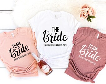 Personalised Hen Party T Shirts, Team Bride T Shirt, Bachelorette Gifts, Hen Party Shirts, Bachelorette Party Shirts, Bachelorette Shirts