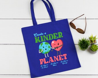Eco Friendly Bag, Kinder Planet Bag, School Tote Bag,Reusable bag, Thank you bag, Grocery bag,Grocery tote,Aesthetic Tote Bag,Everyday Bag