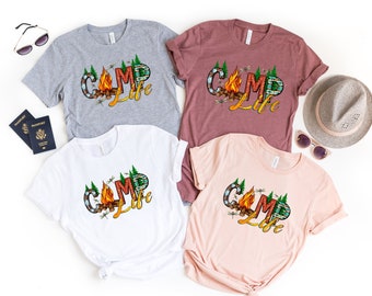 Camping Life Shirts, Camping Shirt, Camper T-shirt,Camp Life Shirt, Summer Collection, Travel T-shirt,Adventure Shirt,Camping Friends Shirt