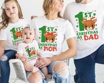 My 1st Christmas T-Shirt,Baby Christmas Shirt,First Christmas Mom Tee,Custom Family Christmas Shirt, First Christmas Dad Shirt