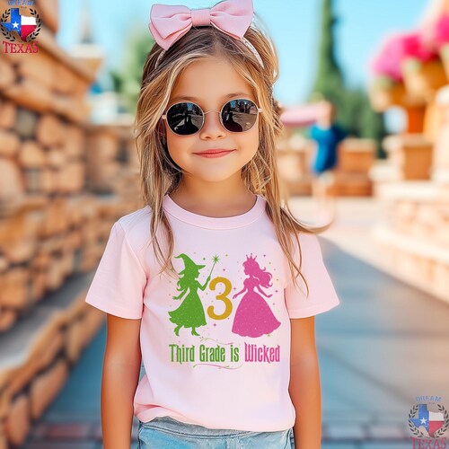 Third Grade is  Wicked T-Shirt  1st Day of School Outfit  Wicked Cute Custom Tee for Girls  Back to School Kindergarten Shirt