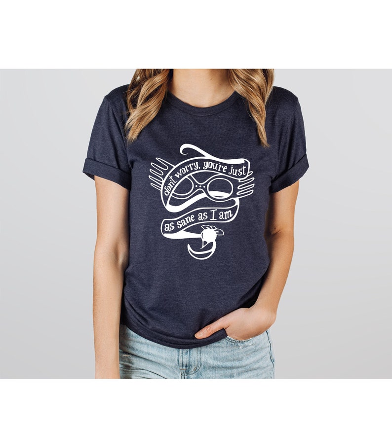 Don't Worry You're Just As Sane As I Am Pullover Shirt, Wizard Shirt, Wizard Fan Gift, Book Lover Gift, Nerdy Gift, Gift For Her, Funny Tee