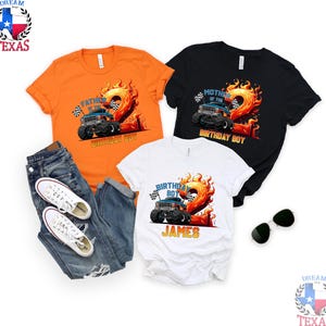Custom Monster Truck Family Matching Birthday Party Shirt, Birthday Boy Monster Truck Shirt, Monster Truck Party Gift For Kids