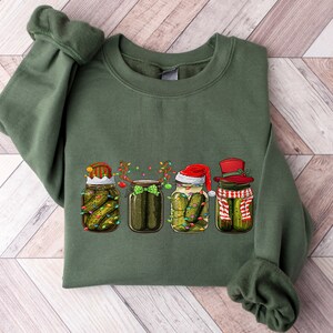 Christmas Pickle Sweatshirt, Retro Christmas Pickles Sweatshirt, Canning Season Sweatshirt, Pickle Lovers Shirt, Pickles Crewneck