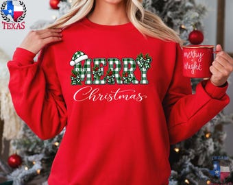 Merry Christmas Sweatshirt,Family Christmas Sweatshirt,christmas gift idea,Buffalo Plaid Christmas Shirt,christmas sweater