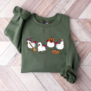 Chicken Sweatshirt, Halloween Chicken Shirt, Spooky Chicken Sweatshirt, Funny Halloween Shirt, Halloween Gifts for Farm Animals Lovers