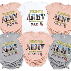 Custom Army National Guard  Family Shirt Personalized National Guard  Matching Family T-Shirt American Historical Army Tee for Gift
