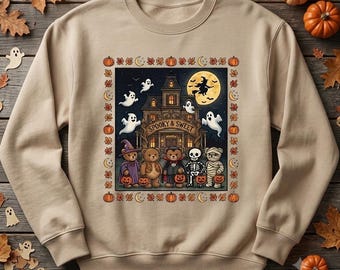 Vintage Halloween Sweatshirt,Spooky and Sweet Halloween Shirt, Trick-or-Treat Bears,haunted mansion shirt