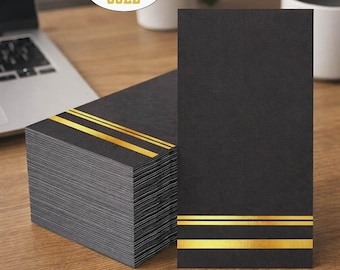 Black Gold Napkins 100 Pcs, Disposable Paper Napkins 3 Ply, Black Dinner Napkins Wedding Birthday Party, Kitchen Anniversary Decor