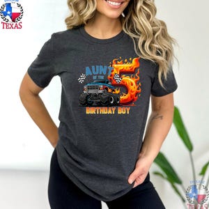Custom Monster Truck Family Matching Birthday Party Shirt, Birthday Boy Monster Truck Shirt, Monster Truck Party Gift For Kids