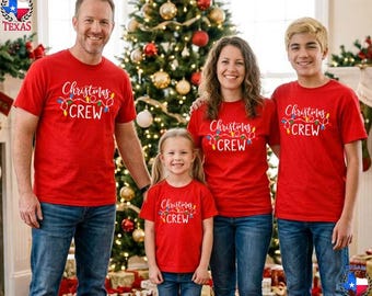 Christmas Crew T Shirt, Matching Family Christmas Shirts, Christmas Family Tee, Holiday Shirt, Christmas Lights Shirt, Toddler Christmas Tee