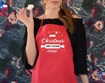Personalized The Cookie Crew Apron, Christmas Apron, Baking Apron, Christmas Cookie Apron,ustom Name Apron,Funny Apron