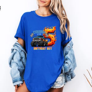 Custom Monster Truck Family Matching Birthday Party Shirt, Birthday Boy Monster Truck Shirt, Monster Truck Party Gift For Kids